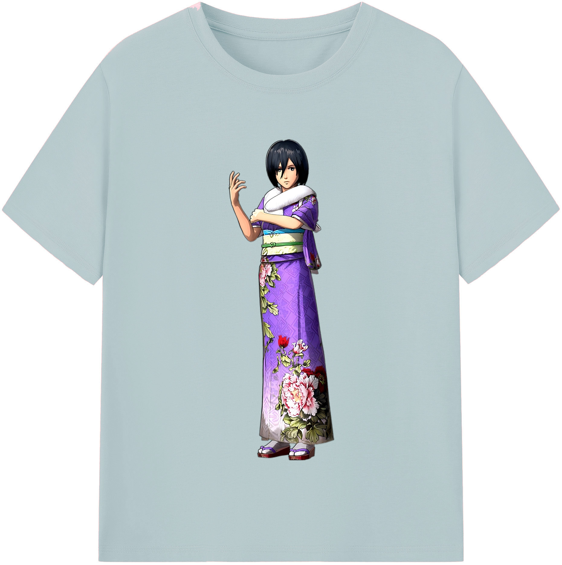 （画像用） 進撃の巨人 ミカサ·アッカーマン Attack on Titan Mikasa Ackerman 綿100％半袖Tシャツ（フロントプリント）